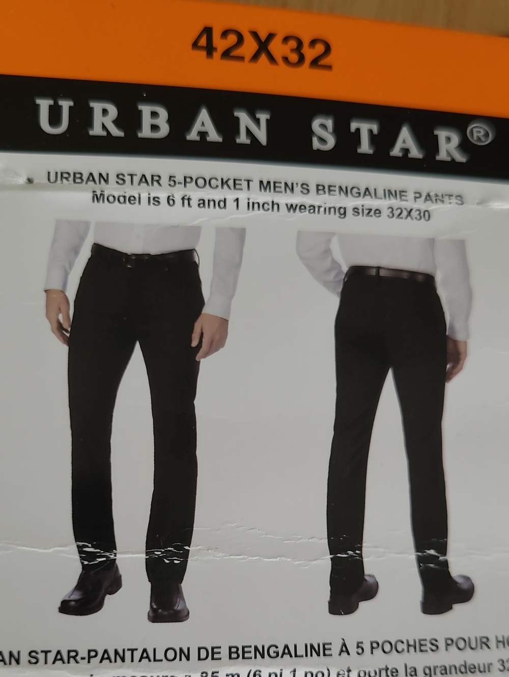 Urban Star Pants ~ 42x32 ~ Blk